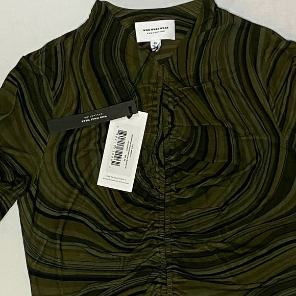 Who What Wear NWT mesh long sleeve top with scrunch detail size xs - Picture 2 of 2